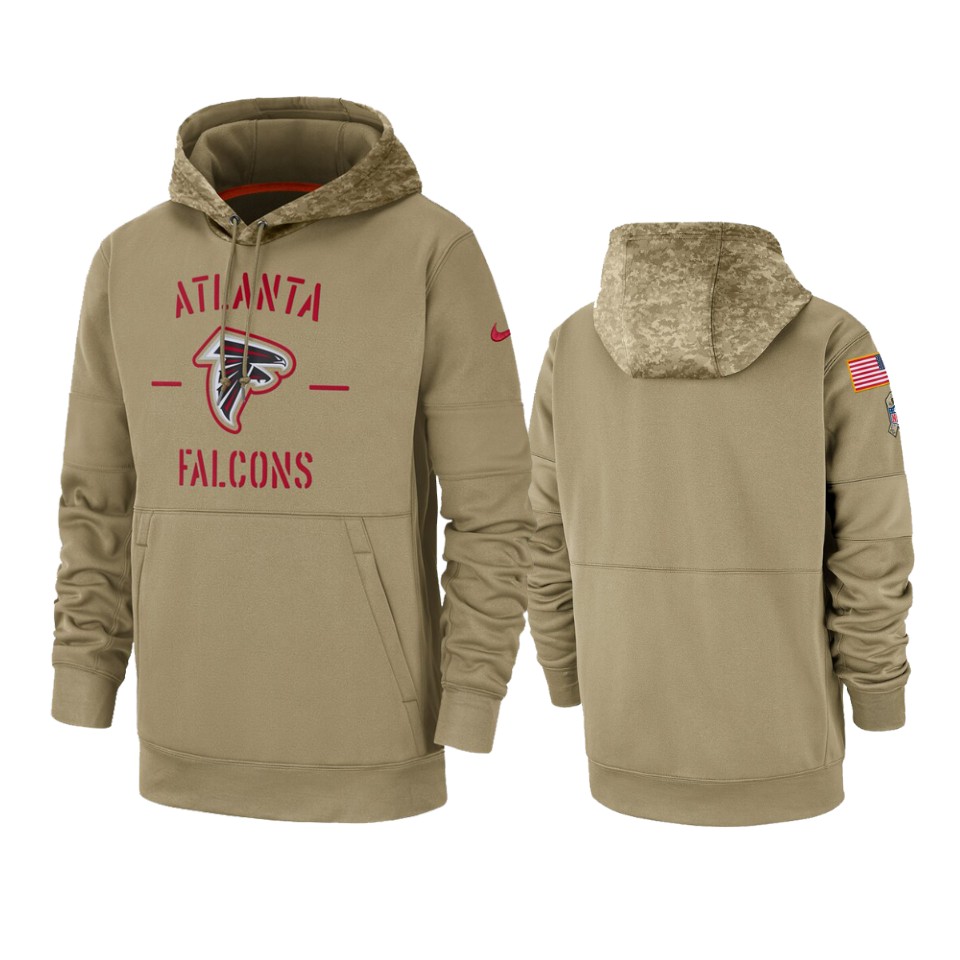 Men's Atlanta Falcons Tan 2019 Salute to Service Sideline Therma Pullover Hoodie Men's Atlanta Falcons Tan 2019 Salute to Service Sideline Therma Pullover Hoodie
